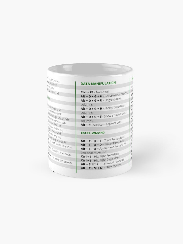 The Excel Super Shortcuts Mug - There is no Alternative – Excel Mug