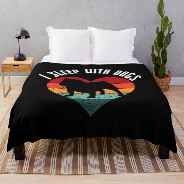Item preview, Vintage Sunset I Sleep With Dogs Gift for Dog Lovers Pet, Bulldog Gifts designed and sold by OUSSAMAVIP.