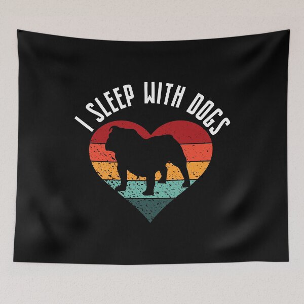Item preview, Vintage Sunset I Sleep With Dogs Gift for Dog Lovers Pet, Bulldog Gifts designed and sold by OUSSAMAVIP.