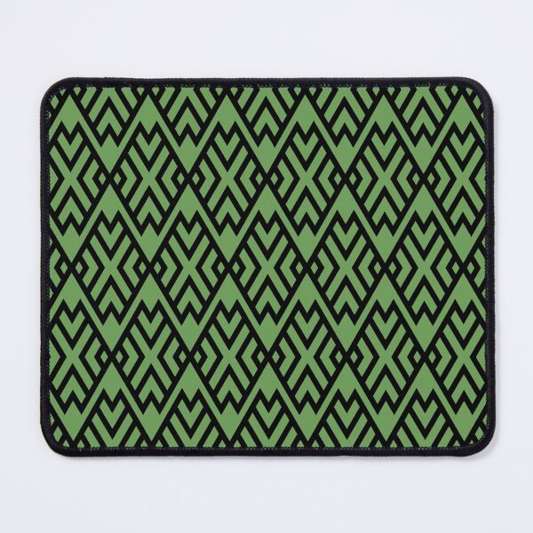 Item preview, Black and Green Diamond Shape Tile Pattern Pairs Coloro 2022 Popular Color Seaweed Green 062-55-25 designed and sold by ColorOfTheYears.
