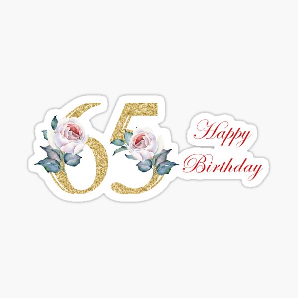 Happy Birthday 65 Sticker