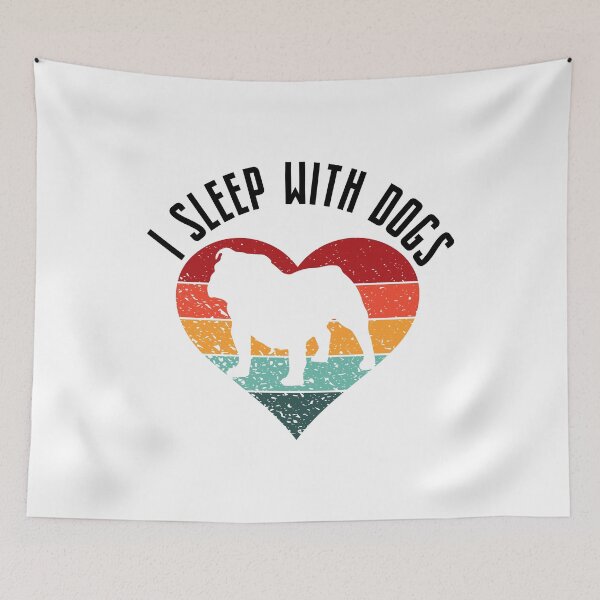 Item preview, Retro Sunset I Sleep With Dogs Gift for Dog Lovers Pet, Bulldog Gifts designed and sold by OUSSAMAVIP.