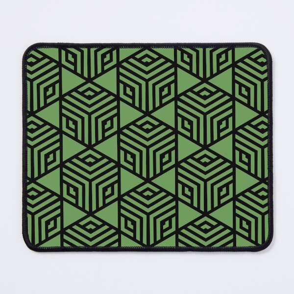 Item preview, Black and Green Stripe Cube Tile Pattern Pairs Coloro 2022 Popular Color Seaweed Green 062-55-25 designed and sold by ColorOfTheYears.