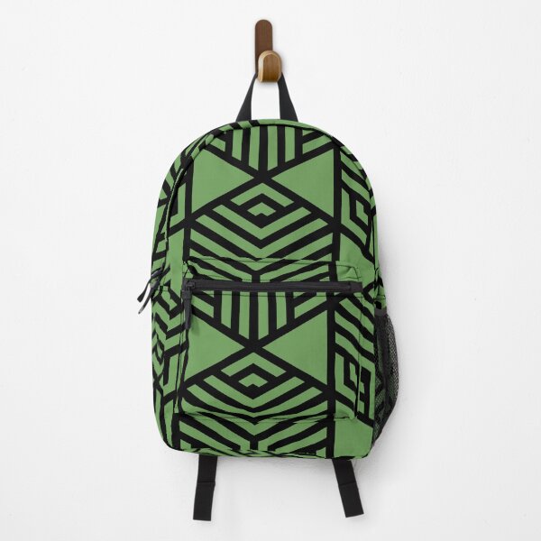 Item preview, Black and Green Stripe Cube Tile Pattern Pairs Coloro 2022 Popular Color Seaweed Green 062-55-25 designed and sold by ColorOfTheYears.