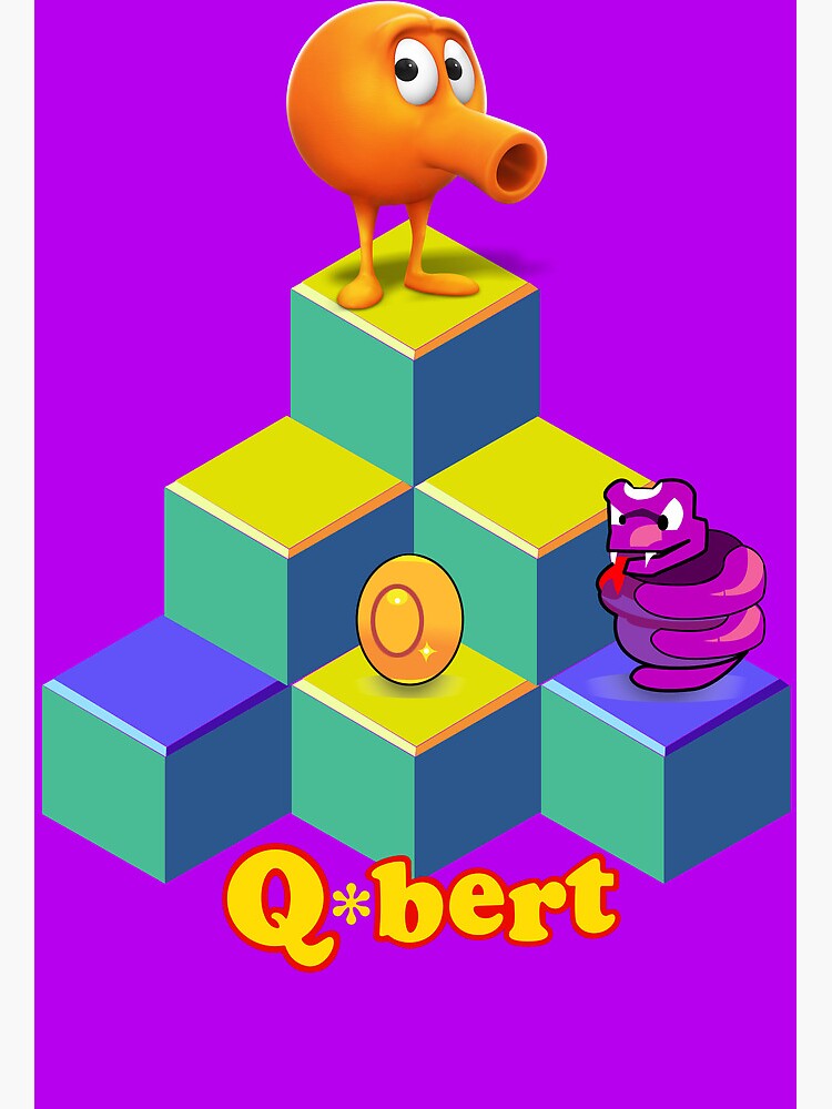 "RETRO ARCADE QBERT VECTOR ILLUSTRATION" Photographic Print for Sale