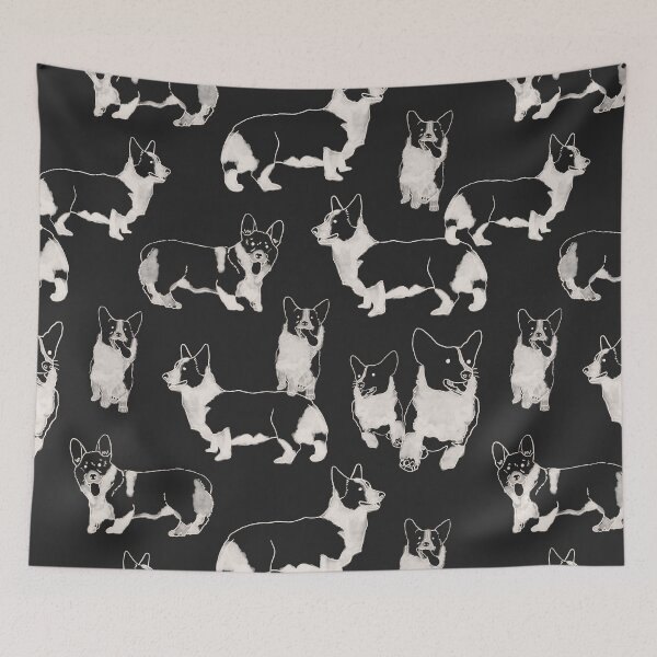 Item preview, Pembroke Welsh Corgi Black & White Dog pattern designed and sold by Identity Club Co.