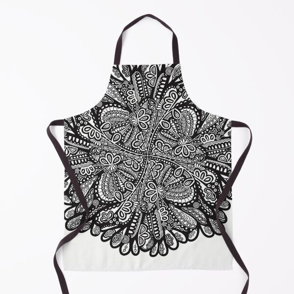 Item preview, Loopy Loop Mandala - Intricate Black and White Digital Illustration - Vibrant and Eye-catching Design for printing on t-shirts, wall art, pillows, phone cases, mugs, tote bags, notebooks and more designed and sold by cherdoodles.