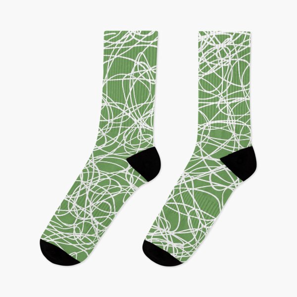 Item preview, Green and White Thick Scribble Mosaic Pattern - Coloro 2022 Popular Color Seaweed Green 062-55-25 designed and sold by ColorOfTheYears.