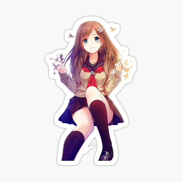 Summer Blossom Anime Girl - Waifu Hentai Sticker