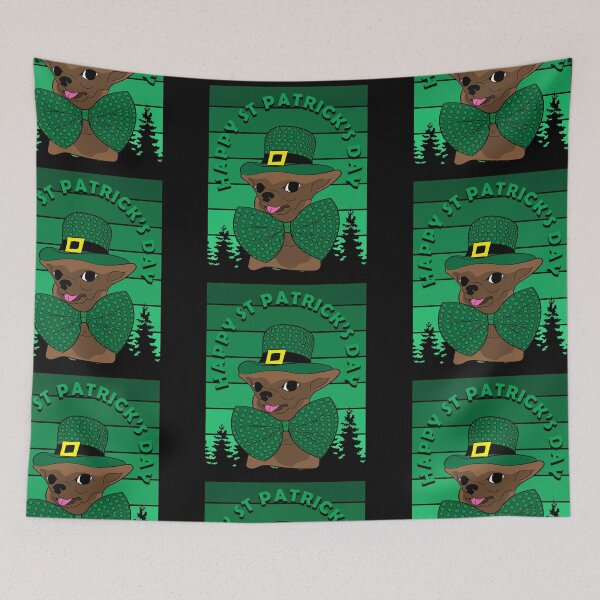 Item preview,  Cute chihuahua happy st Patrick's day pug lover funny saying/quote puppy distressed retro sunset design designed and sold by SamRVstore.