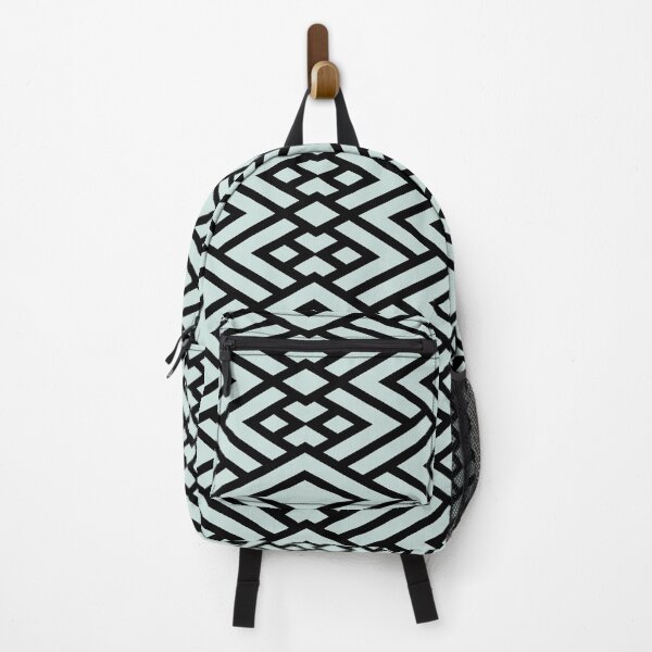 Item preview, Black and Pastel Blue Geometric Diamond Pattern - Coloro 2022 Popular Color Pure Water 088-88-09 designed and sold by ColorOfTheYears.