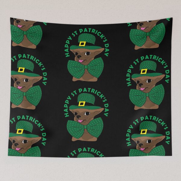 Item preview, Cute chihuahua happy st Patrick's day pug lover funny saying/quote puppy distressed retro sunset design designed and sold by SamRVstore.