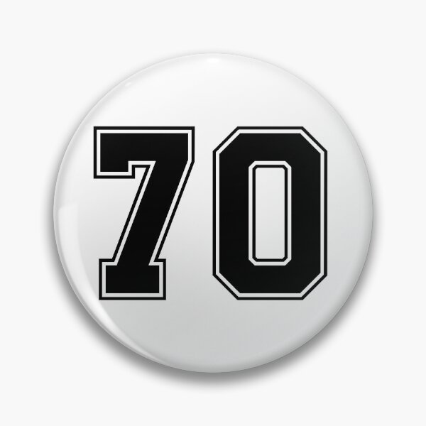 Item preview, 70 American Football Classic Vintage Sport Jersey Number in black number on white background for american football, baseball or basketball designed and sold by Marcin Adrian.