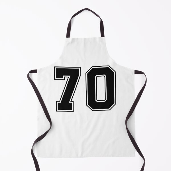 Item preview, 70 American Football Classic Vintage Sport Jersey Number in black number on white background for american football, baseball or basketball designed and sold by Marcin Adrian.