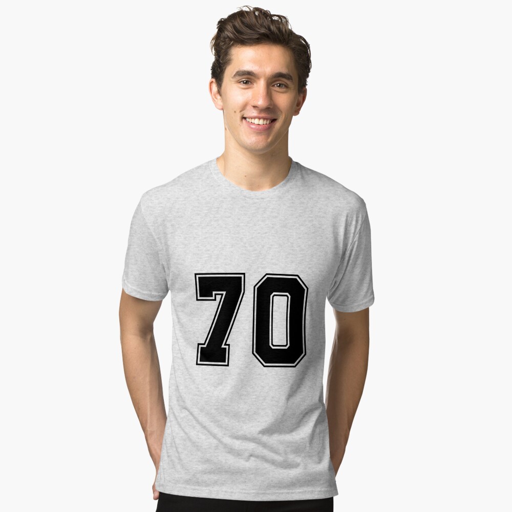 70 American Football Classic Vintage Sport Jersey Number in black