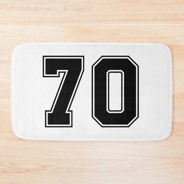 Item preview, 70 American Football Classic Vintage Sport Jersey Number in black number on white background for american football, baseball or basketball designed and sold by Marcin Adrian.