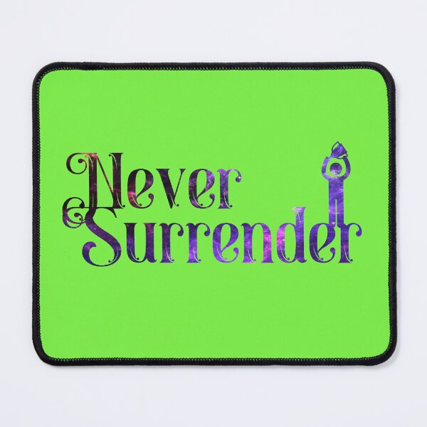 Item preview, Never surrender quote purple dark nebula space fantasy design designed and sold by PositiveStudio7.