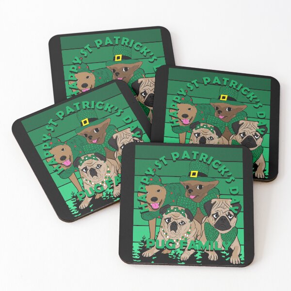 Item preview,  Happy st Patrick's day pug lover funny saying/quote puppy distressed retro sunset design designed and sold by SamRVstore.