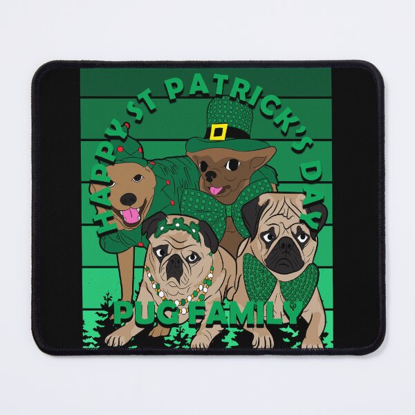 Item preview, Happy st Patrick's day pug lover funny saying/quote puppy distressed retro sunset design designed and sold by SamRVstore.