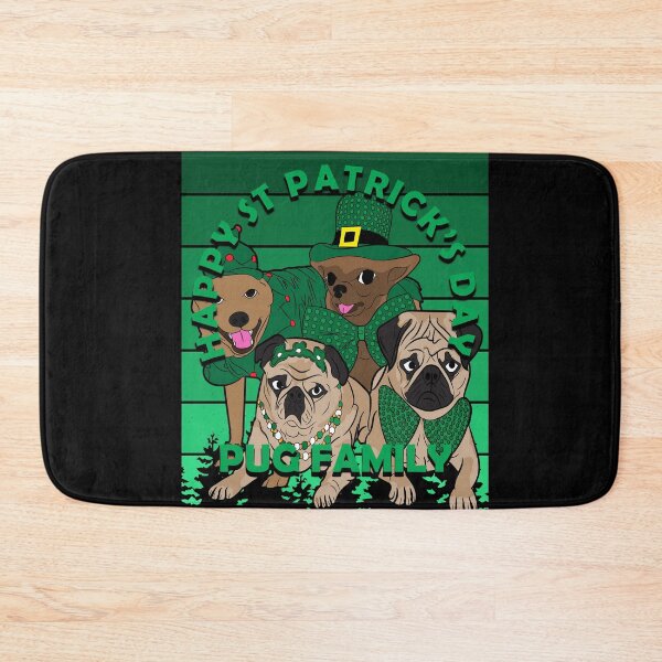 Item preview,  Happy st Patrick's day pug lover funny saying/quote puppy distressed retro sunset design designed and sold by SamRVstore.