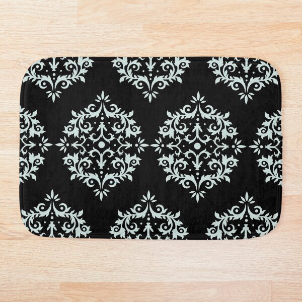 Artikelvorschau, Black and Pastel Blue Simple Damask Scroll Pattern - Coloro 2022 Popular Color Pure Water 088-88-09 entworfen und verkauft von ColorOfTheYears.