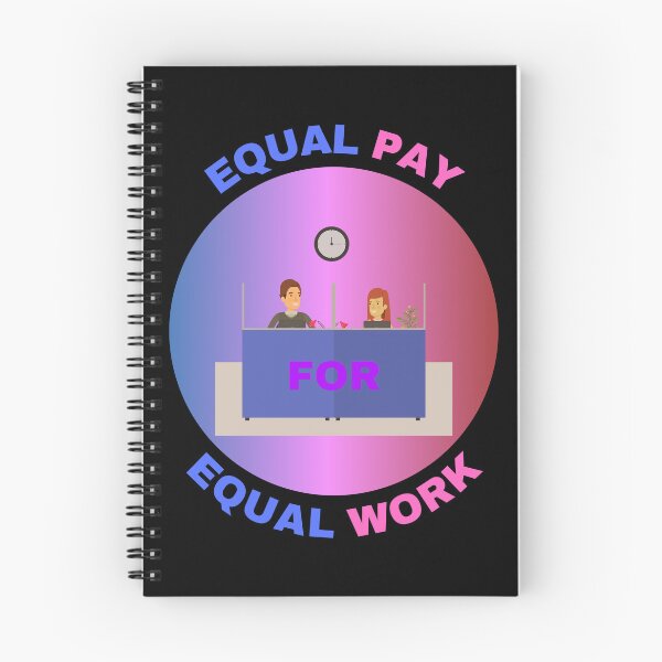Item preview, Equal Pay For Equal Work A Man And A Woman Sitting On A Desk Gender Equality Design For Wage Gap in Black designed and sold by LuckyKermit.