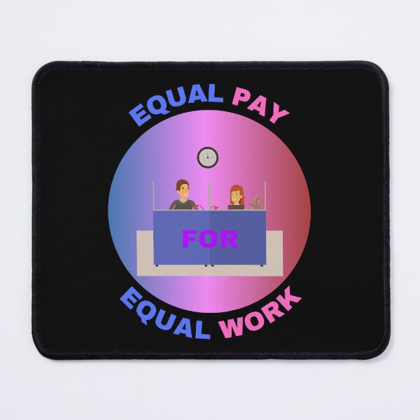 Item preview, Equal Pay For Equal Work A Man And A Woman Sitting On A Desk Gender Equality Design For Wage Gap in Black designed and sold by LuckyKermit.