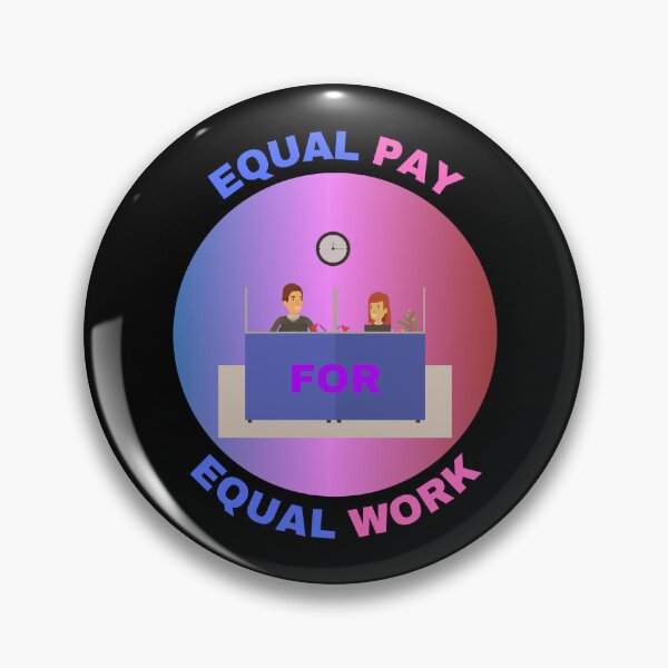 Item preview, Equal Pay For Equal Work A Man And A Woman Sitting On A Desk Gender Equality Design For Wage Gap in Black designed and sold by LuckyKermit.
