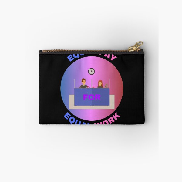 Item preview, Equal Pay For Equal Work A Man And A Woman Sitting On A Desk Gender Equality Design For Wage Gap in Black designed and sold by LuckyKermit.