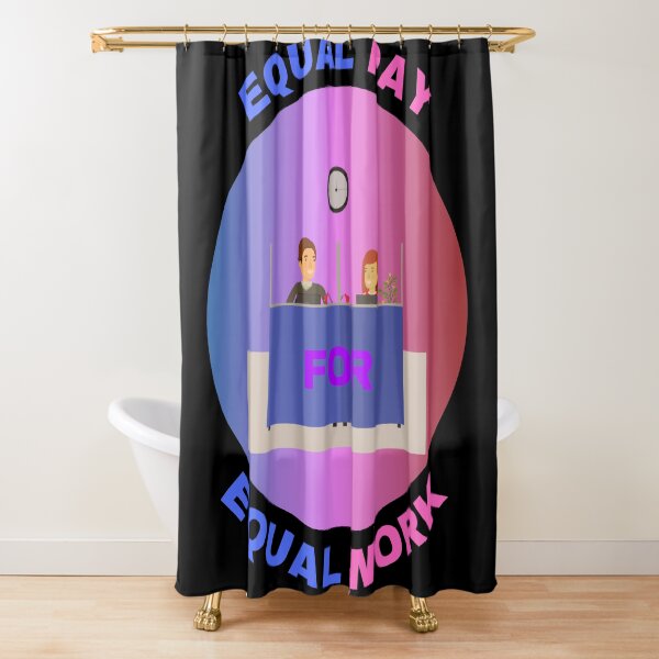 Item preview, Equal Pay For Equal Work A Man And A Woman Sitting On A Desk Gender Equality Design For Wage Gap in Black designed and sold by LuckyKermit.