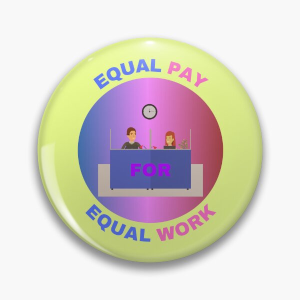Item preview, Equal Pay For Equal Work A Man And A Woman Sitting On A Desk Gender Equality Design For Wage Gap In Yellow designed and sold by LuckyKermit.