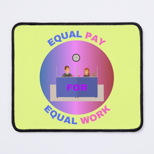 Item preview, Equal Pay For Equal Work A Man And A Woman Sitting On A Desk Gender Equality Design For Wage Gap In Yellow designed and sold by LuckyKermit.