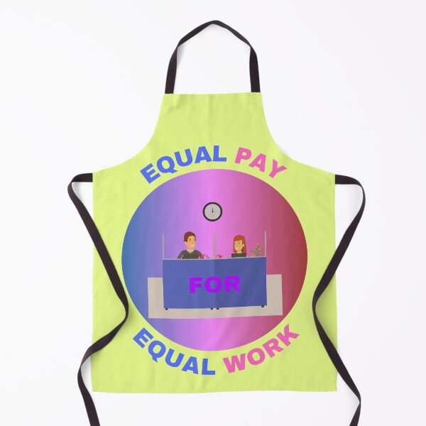 Item preview, Equal Pay For Equal Work A Man And A Woman Sitting On A Desk Gender Equality Design For Wage Gap In Yellow designed and sold by LuckyKermit.