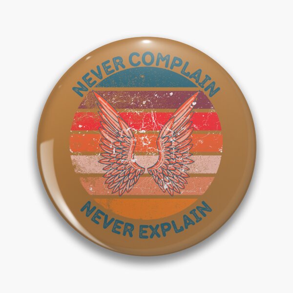 Item preview, Never Complain Never Explain Wings Retro Sunset Grunge Effect In Brown designed and sold by LuckyKermit.