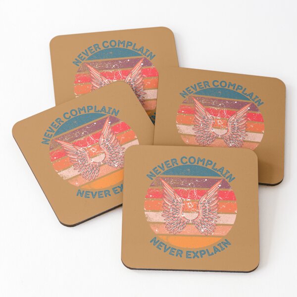 Item preview, Never Complain Never Explain Wings Retro Sunset Grunge Effect In Brown designed and sold by LuckyKermit.
