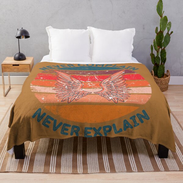 Item preview, Never Complain Never Explain Wings Retro Sunset Grunge Effect In Brown designed and sold by LuckyKermit.