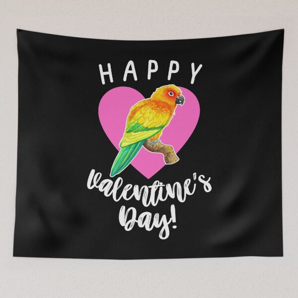 Artikelvorschau, Sonnensittich Alles Gute zum Valentinstag entworfen und verkauft von Ivy Lily Art.