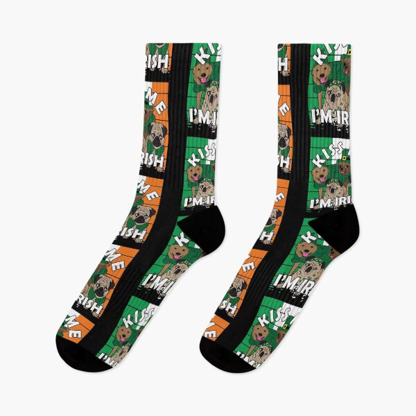 Item preview, Kiss me I'm Irish, st Patrick's day pug lover funny saying/quote puppy distressed retro sunset design designed and sold by SamRVstore.