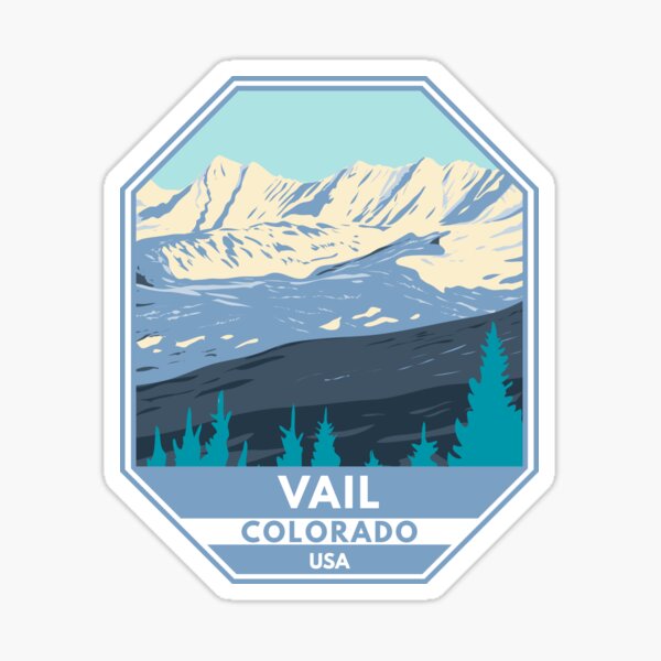 Blue MOUNTAIN Ski RESORT Christy SPORTS Denver ASPEN Vail COLORADO Sticker DECAL 