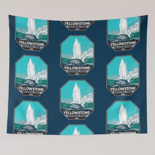 Aperçu de l'œuvre Emblème du geyser du château du parc national de Yellowstone créée et vendue par KrisSidDesigns.