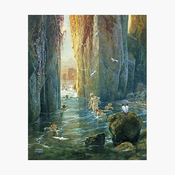 Item preview, George Janny. Mermaids bathing on the seashore. designed and sold by likiska.