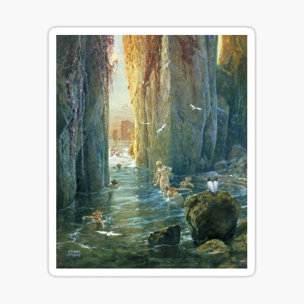Item preview, George Janny. Mermaids bathing on the seashore. designed and sold by likiska.