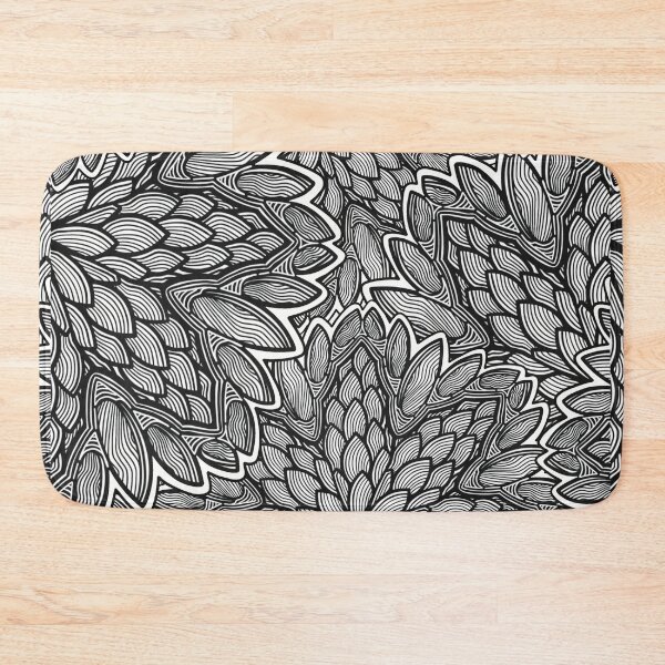 Item preview, Floral Mandala Collision - Black and White - Digitally Illustrated Flower Pattern for Home Decor, Clothing Fabric, Curtains, Bedding, Pillows, Upholstery, Phone Cases and Stationary designed and sold by cherdoodles.