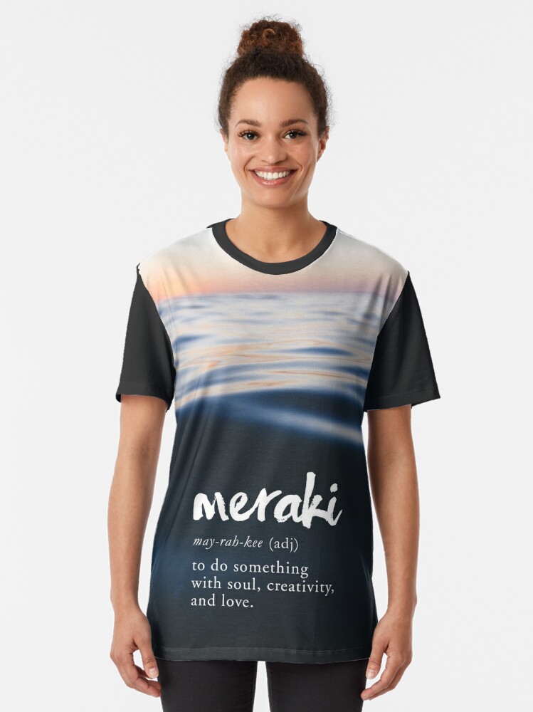 Wabi Sabi Word Nerd Definition - Blue Watercolor T Shirt by Kit