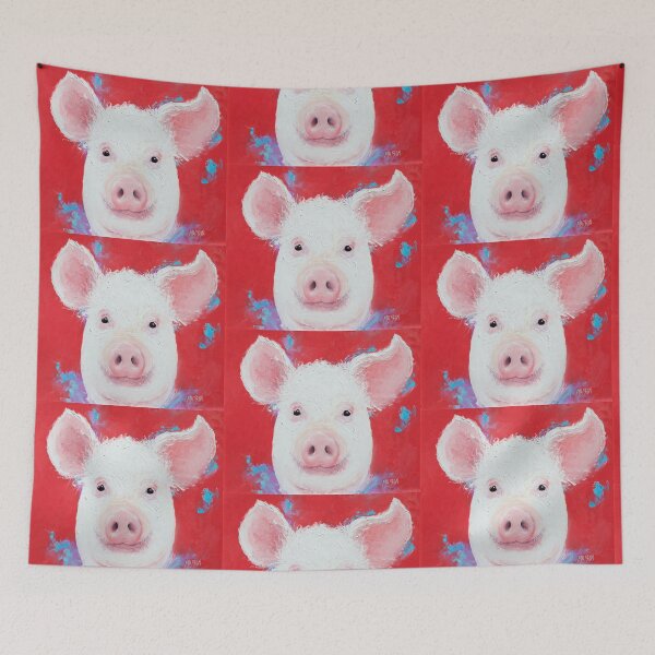 Item preview, Smiling pig painting designed and sold by MatsonArtDesign.