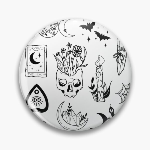 Artikelvorschau, Witchy Tattoo Flash-Blatt entworfen und verkauft von Niki Payne.