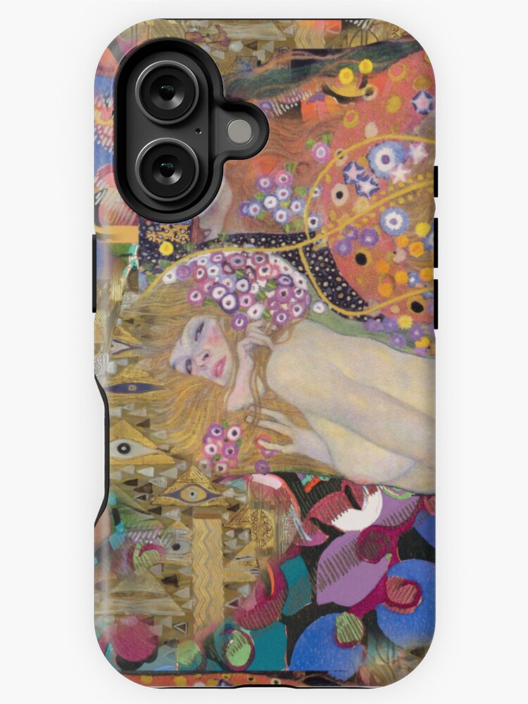 Aperçu 1 sur 4. Coque iPhone avec l'œuvre Serpents d'eau de Gustav Klimt + hommage art déco créée et vendue par elenabdesigns.