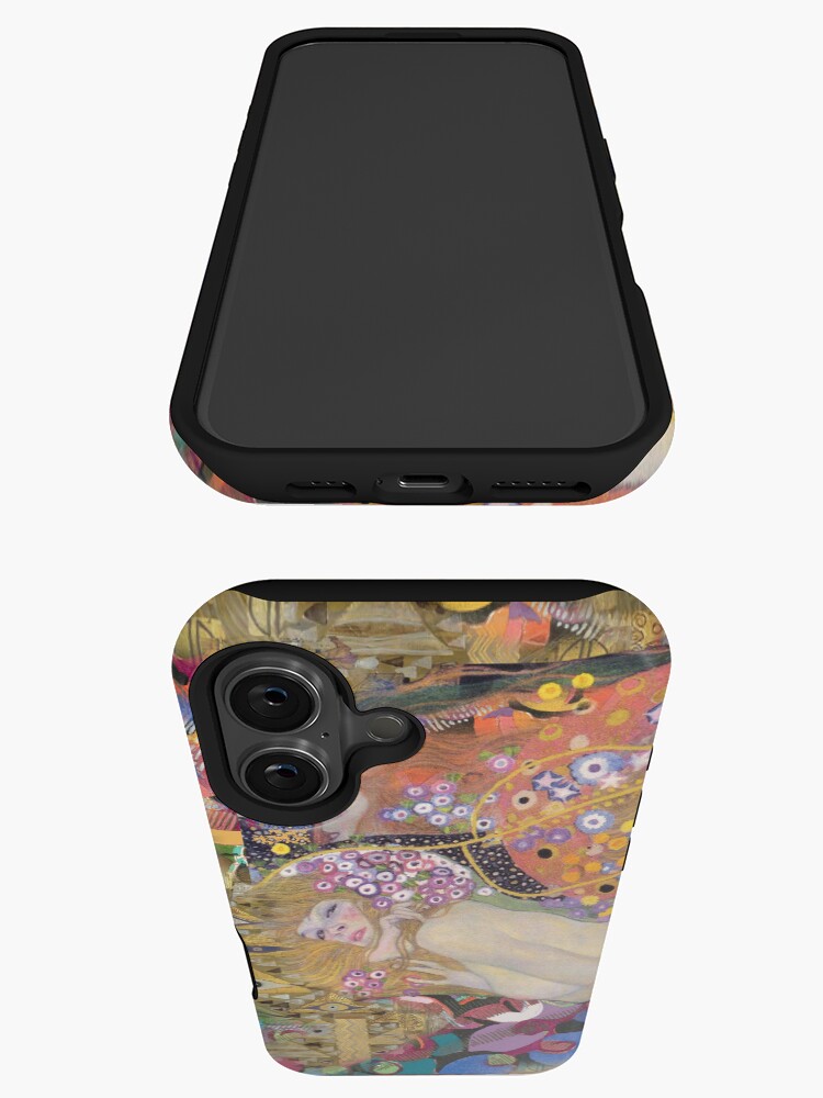 Aperçu 3 sur 4. Coque iPhone avec l'œuvre Serpents d'eau de Gustav Klimt + hommage art déco créée et vendue par elenabdesigns.