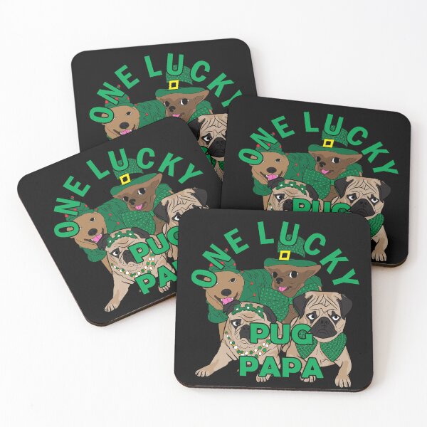 Item preview, One lucky papa, pug lover st Patrick's day funny saying/quote puppy design designed and sold by SamRVstore.