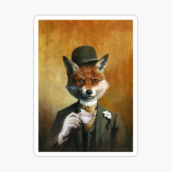 Teatime Mr Fox Sticker